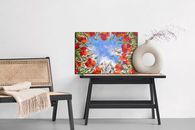 Ljuddämpande tavla - Bottom view of painted red