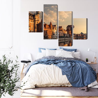 Ljuddämpande tavla - The port of gdansk at sunset