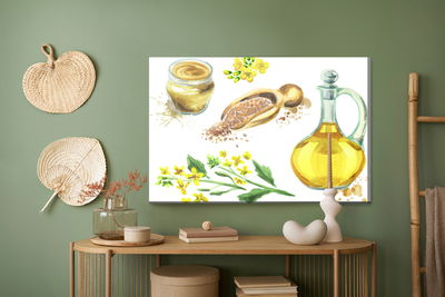 Ljuddämpande tavla - Spices and flowers painted