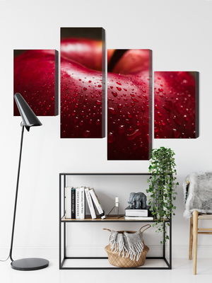 Ljuddämpande tavla - Red apple on a macro scale