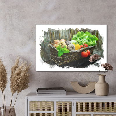 Ljuddämpande tavla - Wicker basket of vegetables