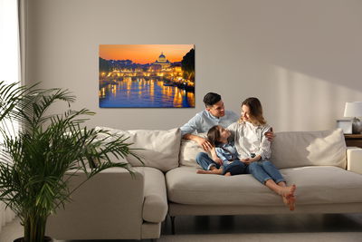 Ljuddämpande tavla - St. angel in Rome at evening