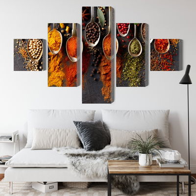 Ljuddämpande tavla - Spices on a black background