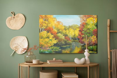 Ljuddämpande tavla - Forest in autumn colors
