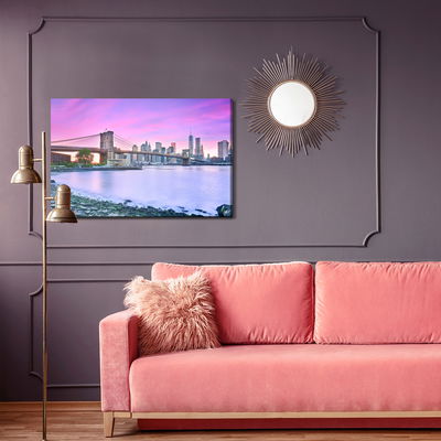 Ljuddämpande tavla - View of New York at dusk