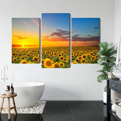 Ljuddämpande tavla - Sunset over a 3d sunflower