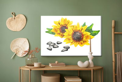 Ljuddämpande tavla - Flowers and sunflower seeds