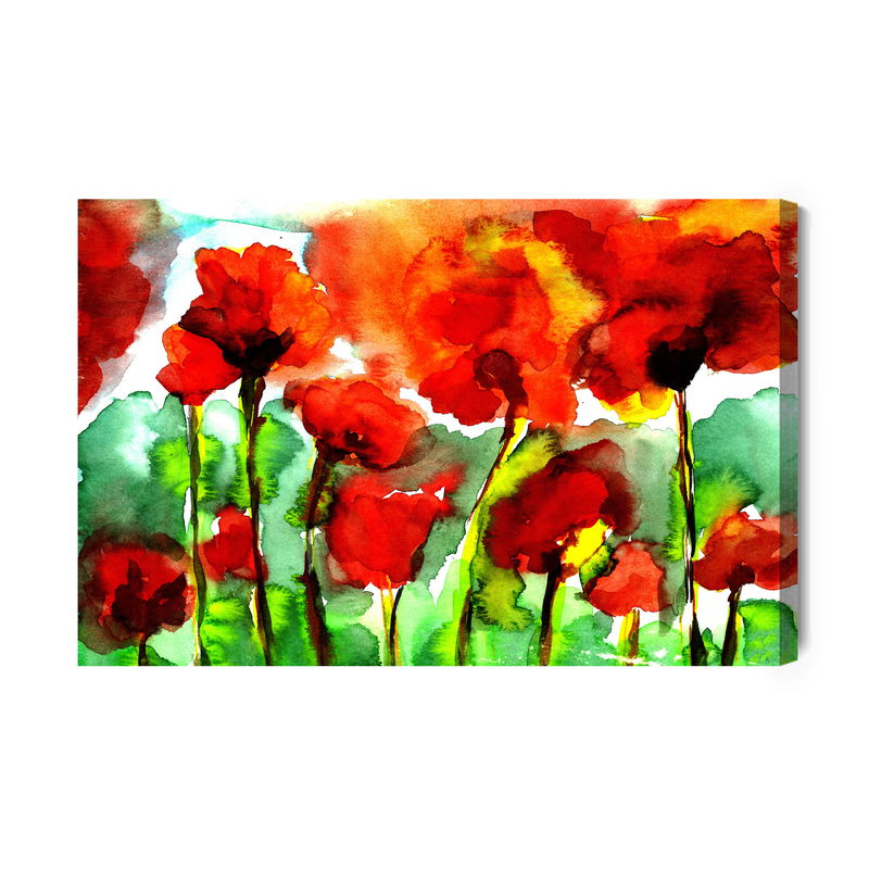 Ljuddämpande tavla - Poppies painted