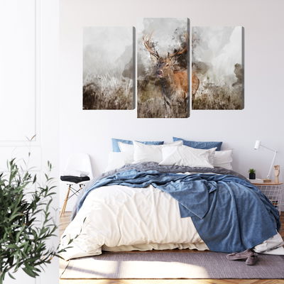 Ljuddämpande tavla - A deer painted with 3d