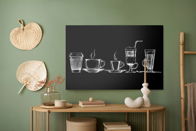 Ljuddämpande tavla - Coffee cups set