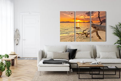 Ljuddämpande tavla - Sea landscape at sunset