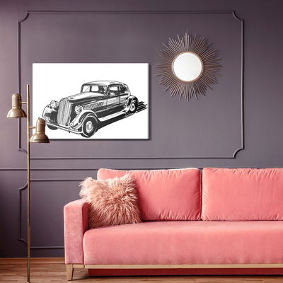 Ljuddämpande tavla - Sketched car