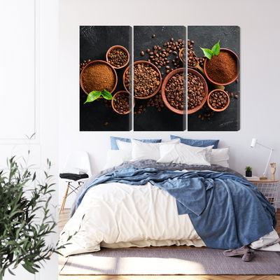 Ljuddämpande tavla - Ground coffee and beans