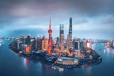 Ljuddämpande tavla - Shanghai panorama at night