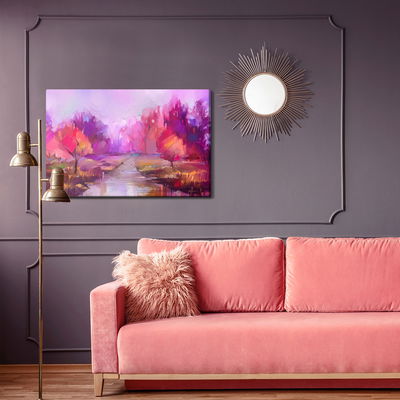 Ljuddämpande tavla - Abstract pink park