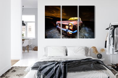 Ljuddämpande tavla - Old abandoned car 3d