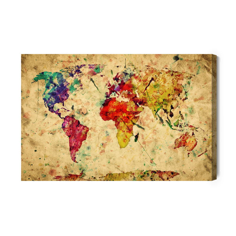 Ljuddämpande tavla - Vintage world map