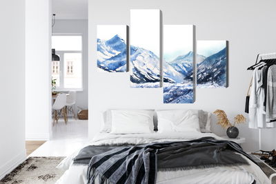 Ljuddämpande tavla - Watercolor mountain peak