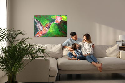 Ljuddämpande tavla - Hummingbird bird