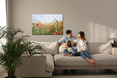 Ljuddämpande tavla - Poppies in the meadow