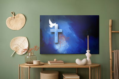 Ljuddämpande tavla - Dove above the cross