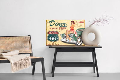 Ljuddämpande tavla - Woman on the hood