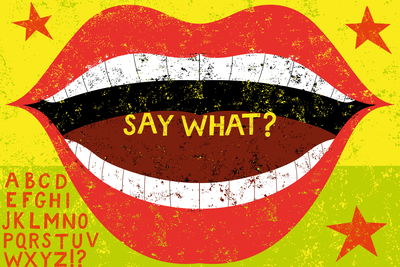 Ljuddämpande tavla - Red lips retro style