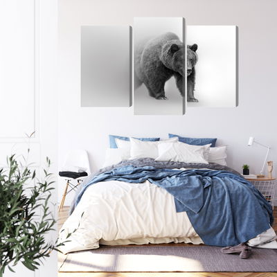 Ljuddämpande tavla - Bear in the fog 3d