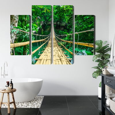 Ljuddämpande tavla - Bamboo bridge in the rain