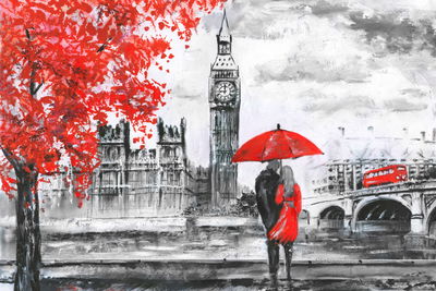 Ljuddämpande tavla - Lovers admiring London