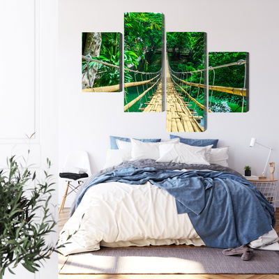 Ljuddämpande tavla - Bamboo bridge in the rain