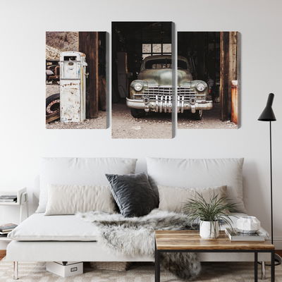 Ljuddämpande tavla - Old car in vintage style