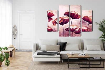 Ljuddämpande tavla - Poppies as painted