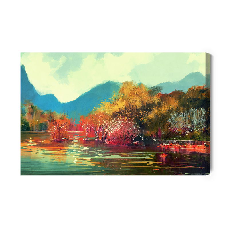 Ljuddämpande tavla - Autumn landscape as if