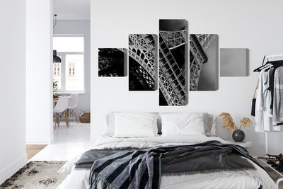 Ljuddämpande tavla - Black and white eiffel tower