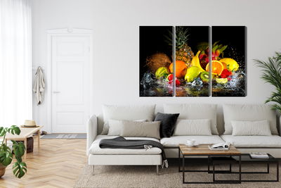 Ljuddämpande tavla - Fruit with a splash of water