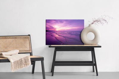 Ljuddämpande tavla - Purple sunset over the sea