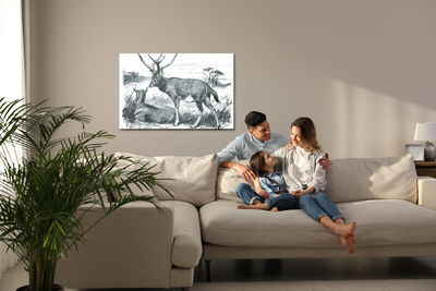 Ljuddämpande tavla - Sketch with deers