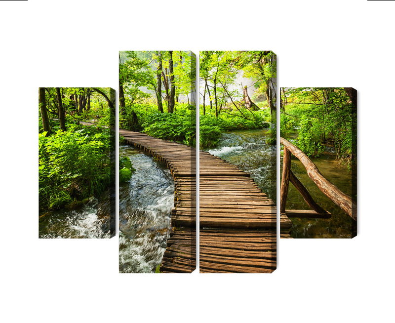 Ljuddämpande tavla - Wooden pier in the forest