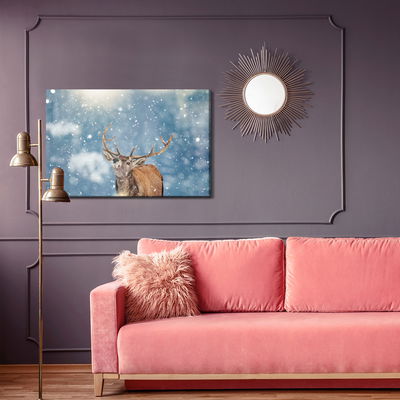 Ljuddämpande tavla - Deer and snowflakes
