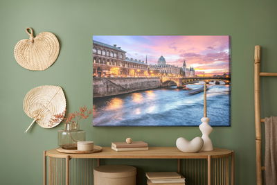 Ljuddämpande tavla - Paris bridge at evening time