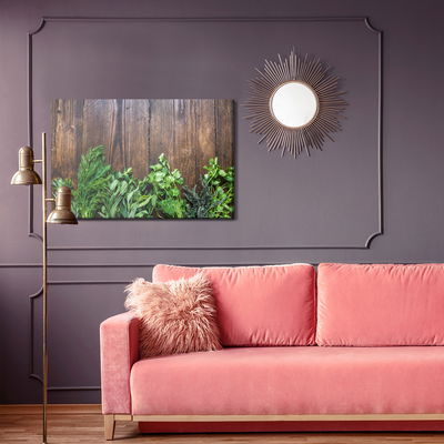 Ljuddämpande tavla - Fresh herbs on wood