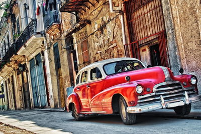 Ljuddämpande tavla - Old american car and havana