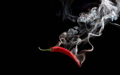Ljuddämpande tavla - Red chili with smoke