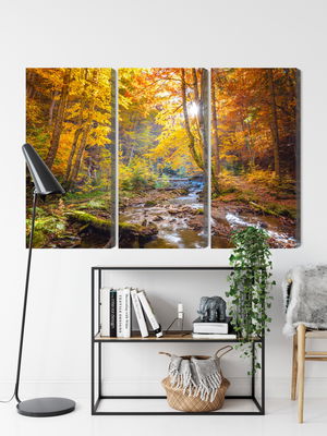 Ljuddämpande tavla - 3d autumn forest landscape