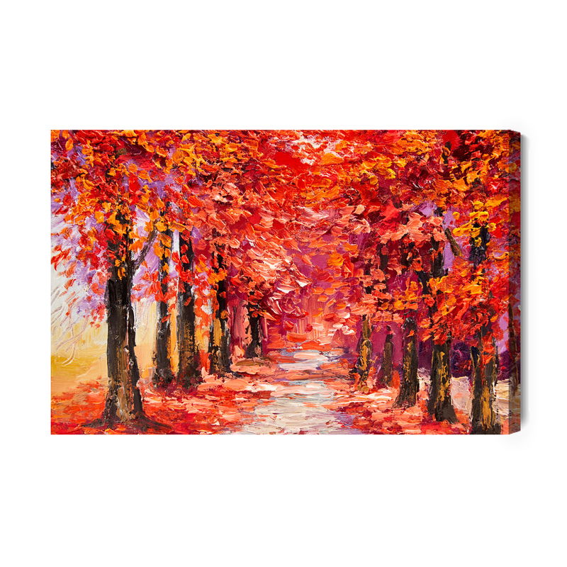 Ljuddämpande tavla - Autumn forest in warm colors