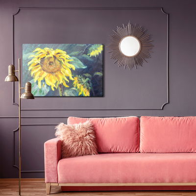 Ljuddämpande tavla - Sunflower flowers as painted
