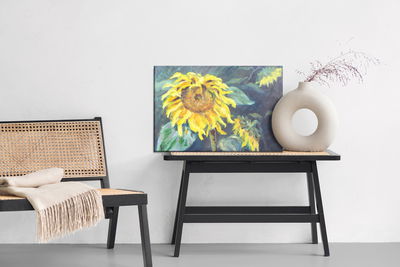 Ljuddämpande tavla - Sunflower flowers as painted