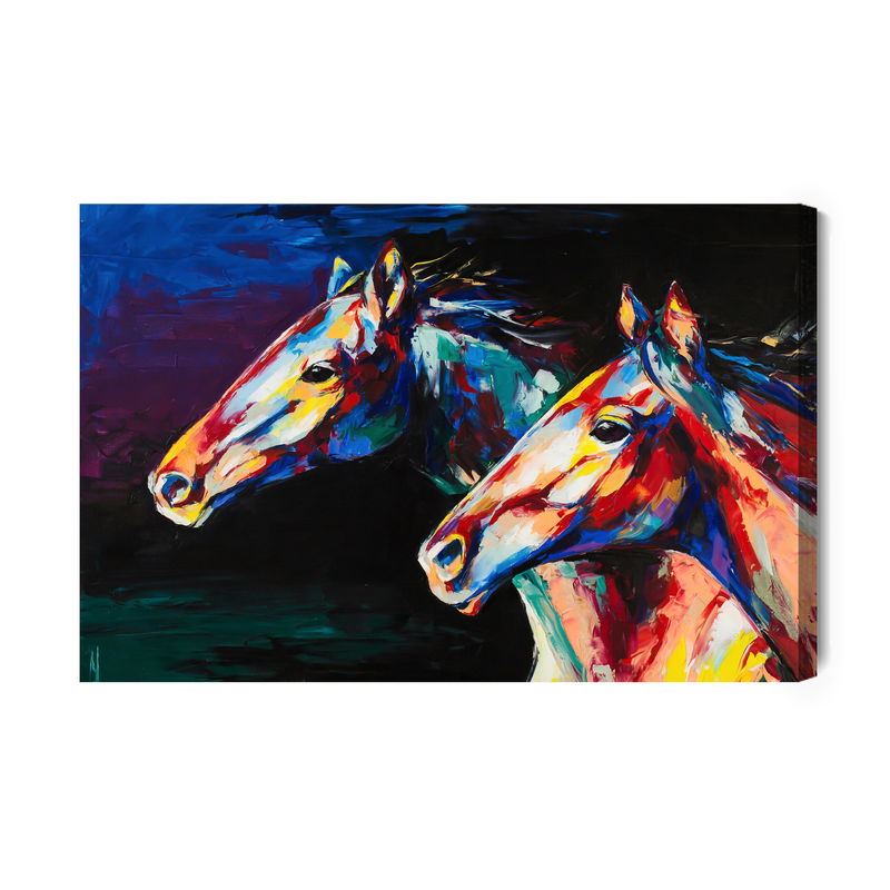 Ljuddämpande tavla - Colorful abstract horses