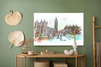 Ljuddämpande tavla - London street painted
